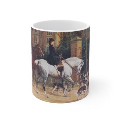 ceramic mug pretty lady on white horse