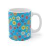 Forget Me Not blue Ceramic Cup with floral print handle right.