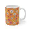 Marigold a orange Ceramic Cup with floral print handle right