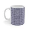 Timeless Tessellation mug. A classic white every day mug with blue geometric pattern a mesmerizing give away.