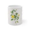 A wild beauty Rosa P Lutea on a white porcelain cup - front view