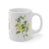 A wild beauty Rosa P Lutea on a white porcelain cup - handle right